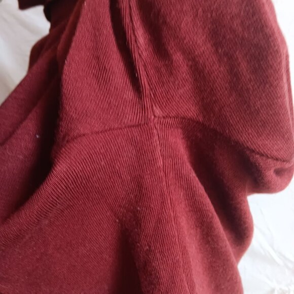 Women's Large Vintage 70's Single Stitch Brown Turtleneck Zipback Pullover - Picture 9 of 9